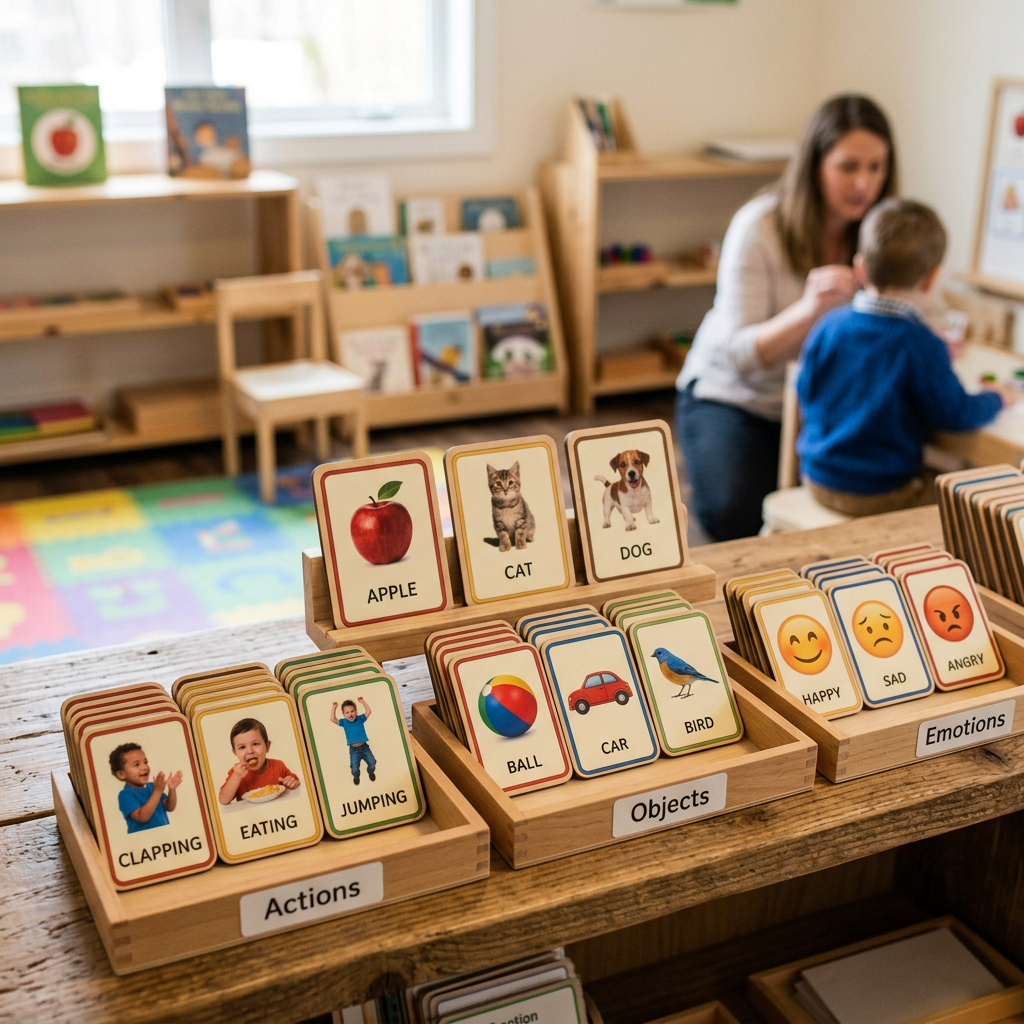 Add Montessori speech therapy picture cards in English